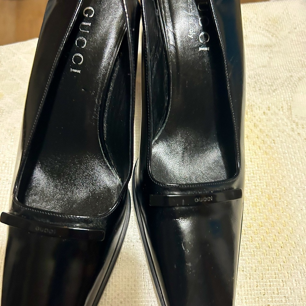Gucci Heels 35.5 Black Gently Worn Excellent Condition